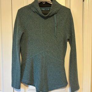 Prana Mattea green peplum sweater pullover M